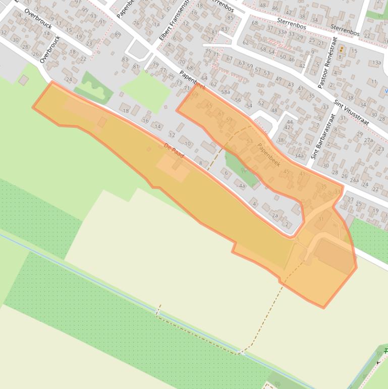 Kaart van postcodegebied 5855BB.
