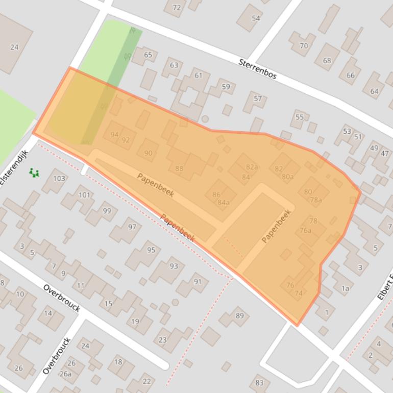 Kaart van postcodegebied 5855BG.