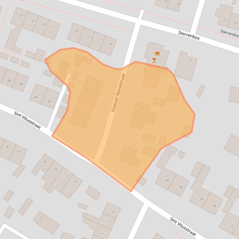 Kaart van postcodegebied 5855BP.