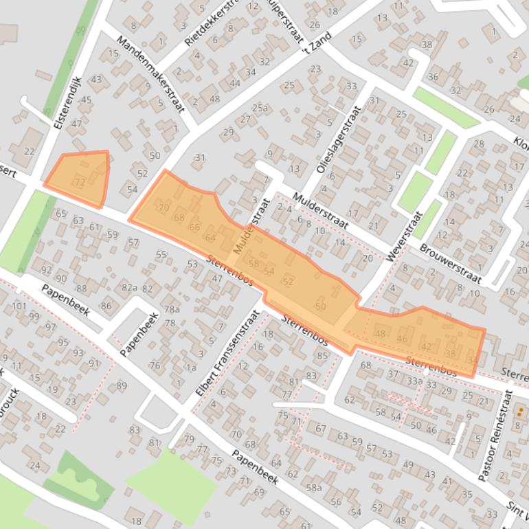 Kaart van postcodegebied 5855BV.