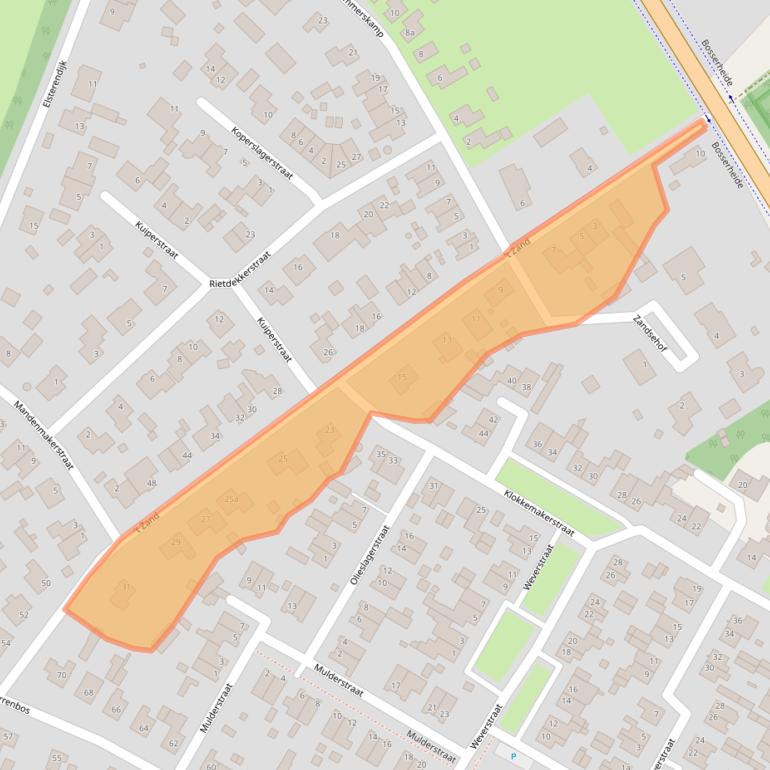 Kaart van postcodegebied 5855BW.