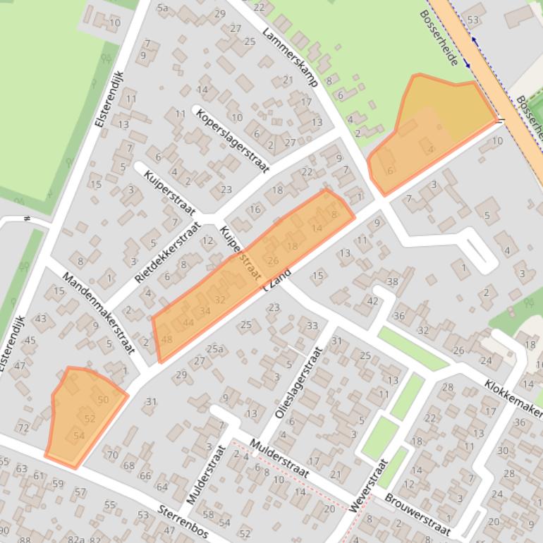 Kaart van postcodegebied 5855BX.