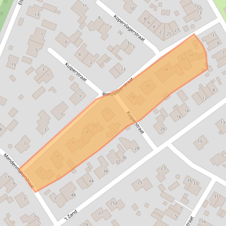 Kaart van postcodegebied 5855DD.