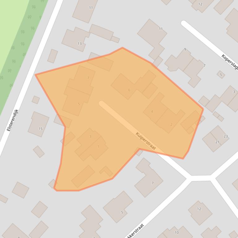 Kaart van postcodegebied 5855DE.