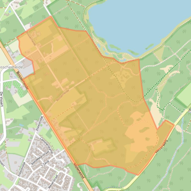 Kaart van postcodegebied 5855EB.