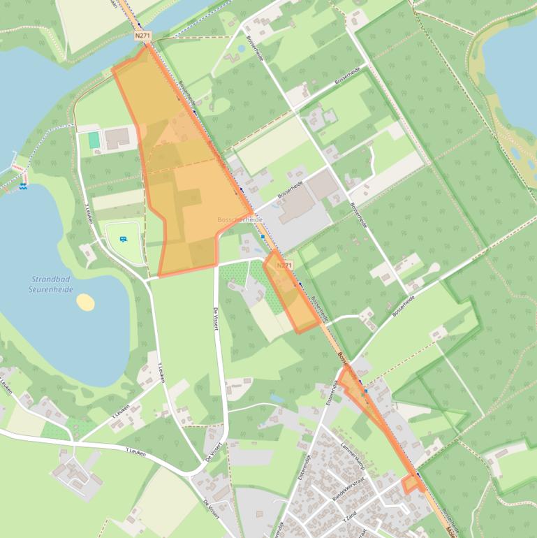 Kaart van postcodegebied 5855EC.