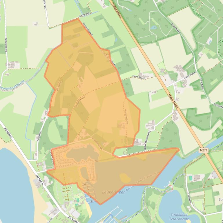 Kaart van postcodegebied 5855EE.