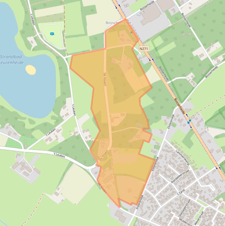 Kaart van postcodegebied 5855EL.