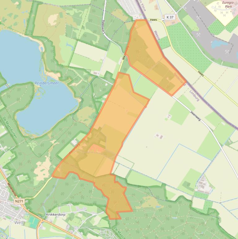Kaart van postcodegebied 5855EN.