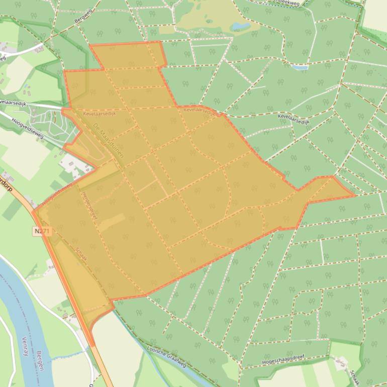 Kaart van postcodegebied 5855GE.