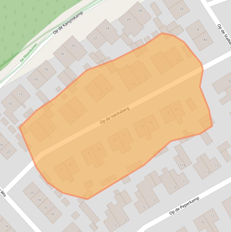 Kaart van postcodegebied 5856AN.
