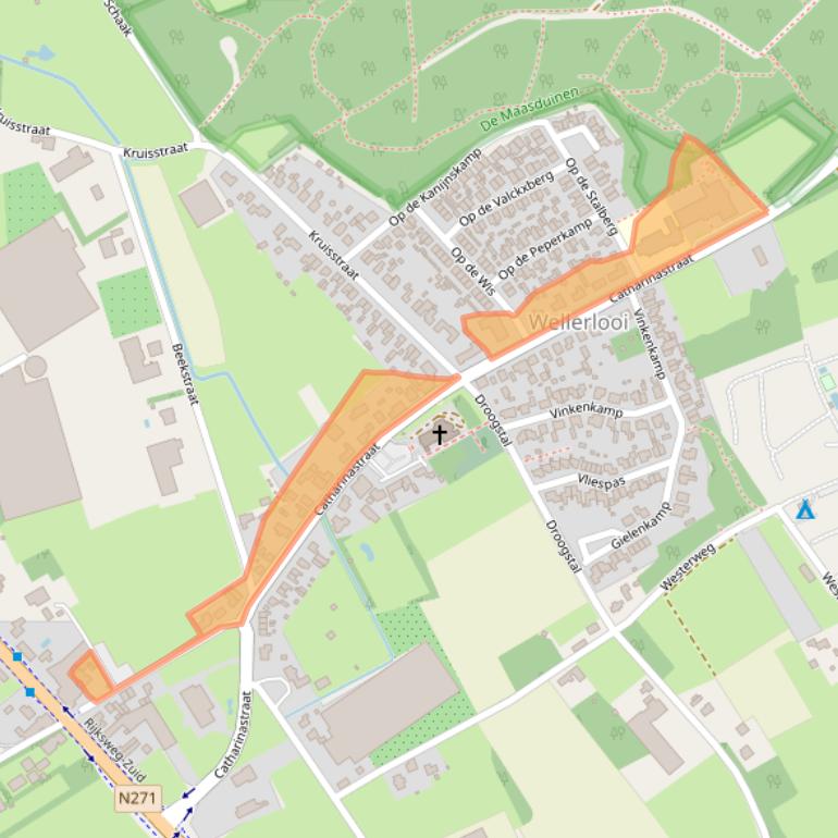 Kaart van postcodegebied 5856AS.