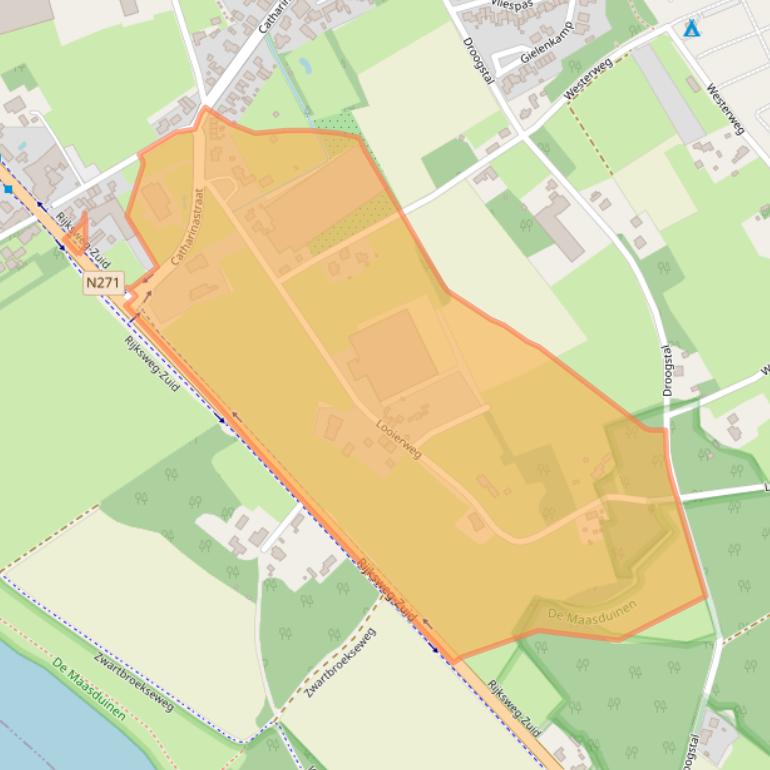 Kaart van postcodegebied 5856AW.