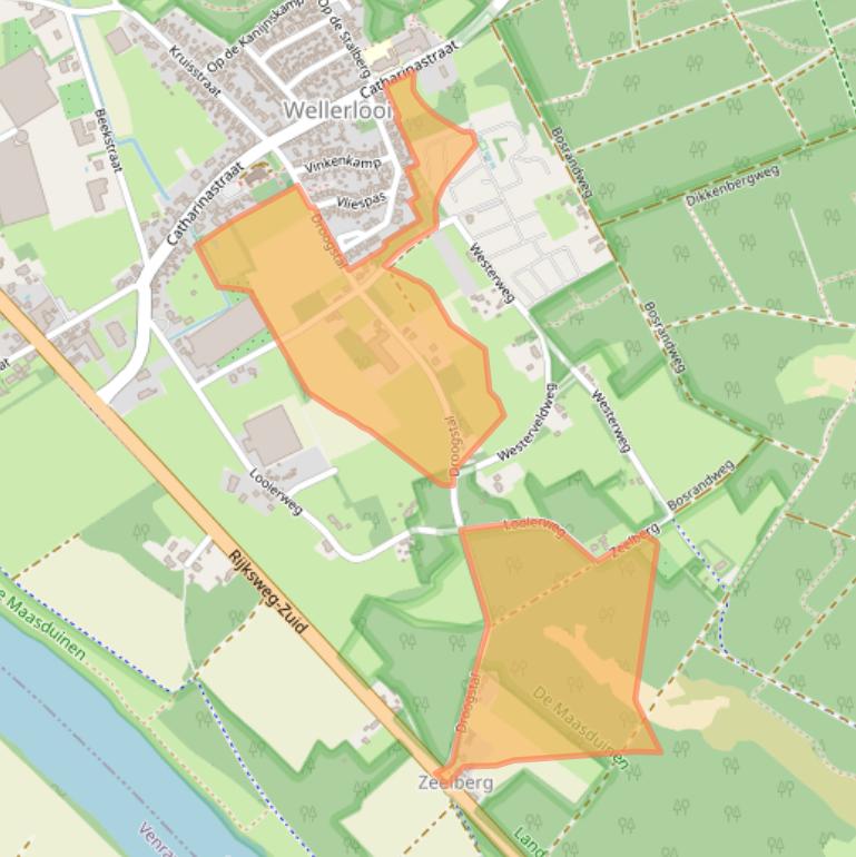 Kaart van postcodegebied 5856AX.