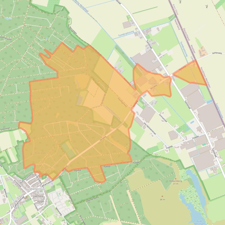 Kaart van postcodegebied 5856CB.