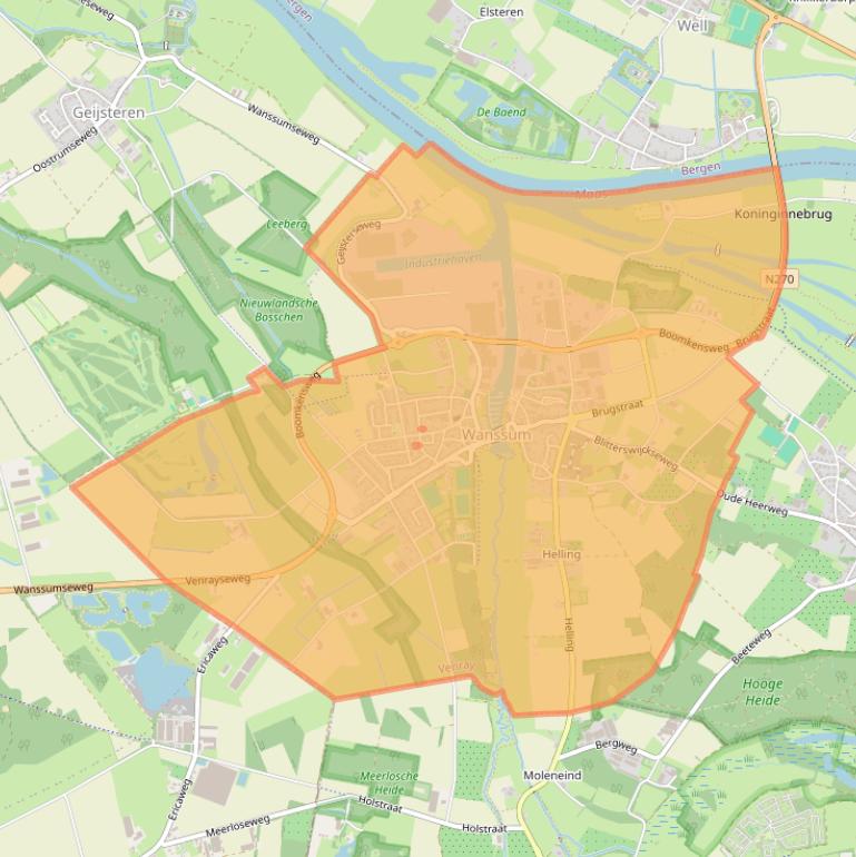 Kaart van postcodegebied 5861.