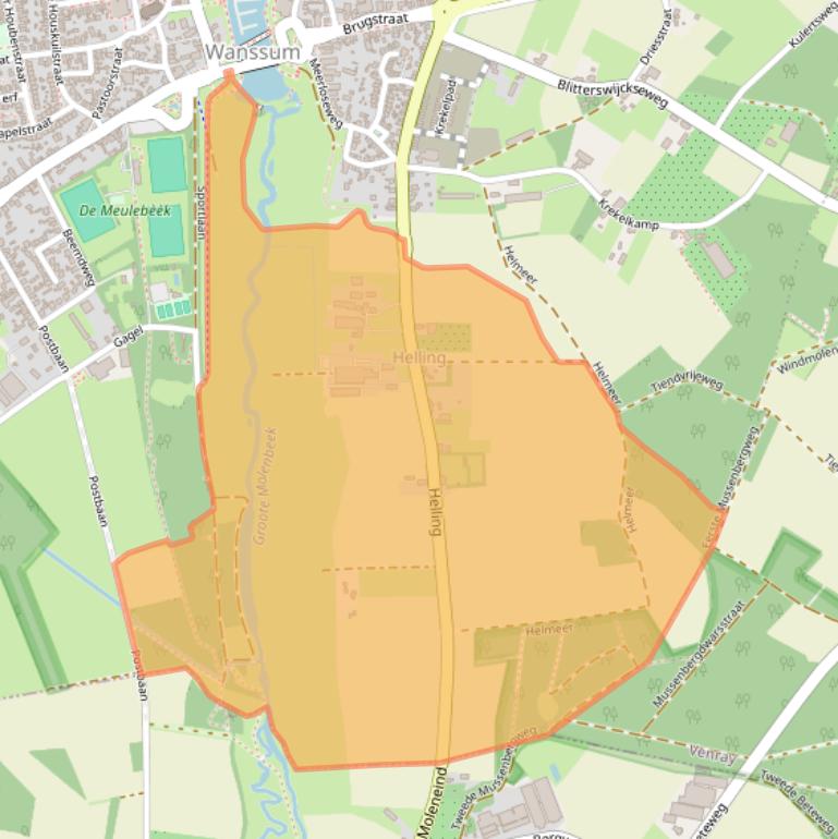 Kaart van postcodegebied 5861AA.