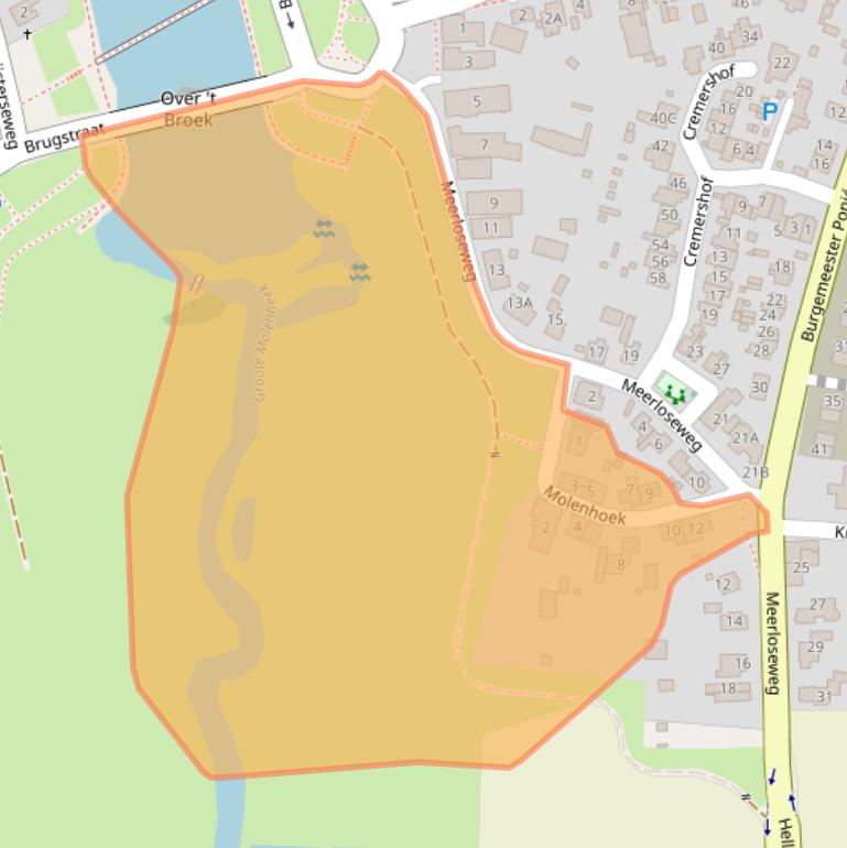 Kaart van postcodegebied 5861AE.