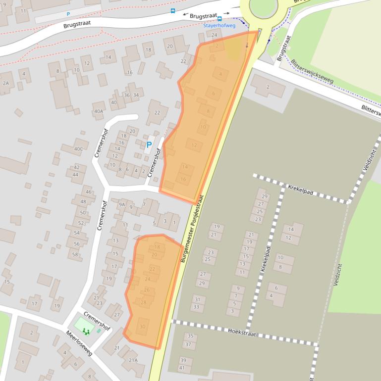 Kaart van postcodegebied 5861AG.