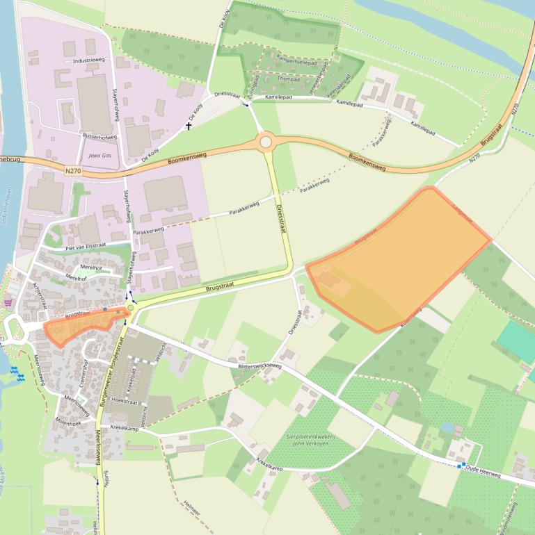 Kaart van postcodegebied 5861AK.