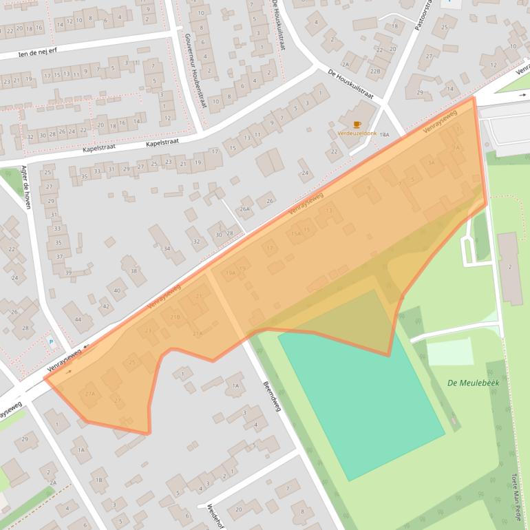 Kaart van postcodegebied 5861BB.