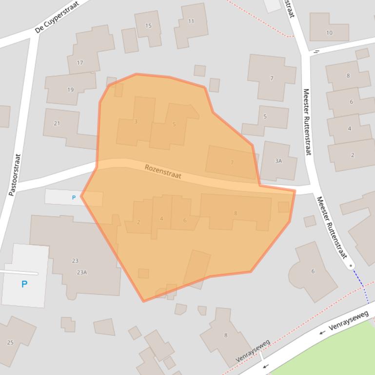 Kaart van postcodegebied 5861BG.