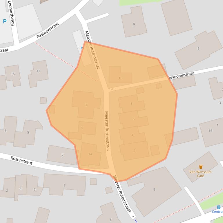 Kaart van postcodegebied 5861BH.