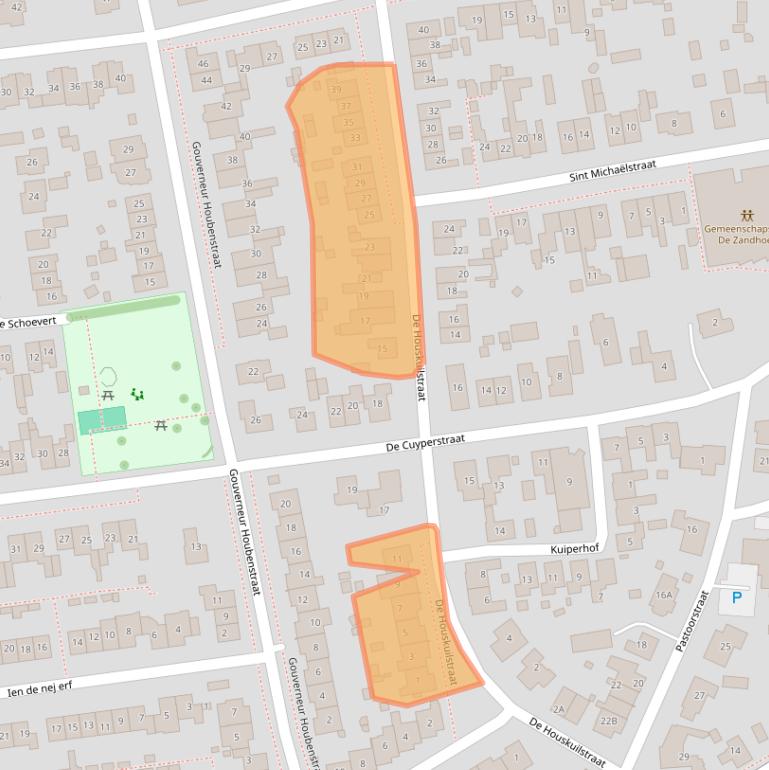 Kaart van postcodegebied 5861BW.