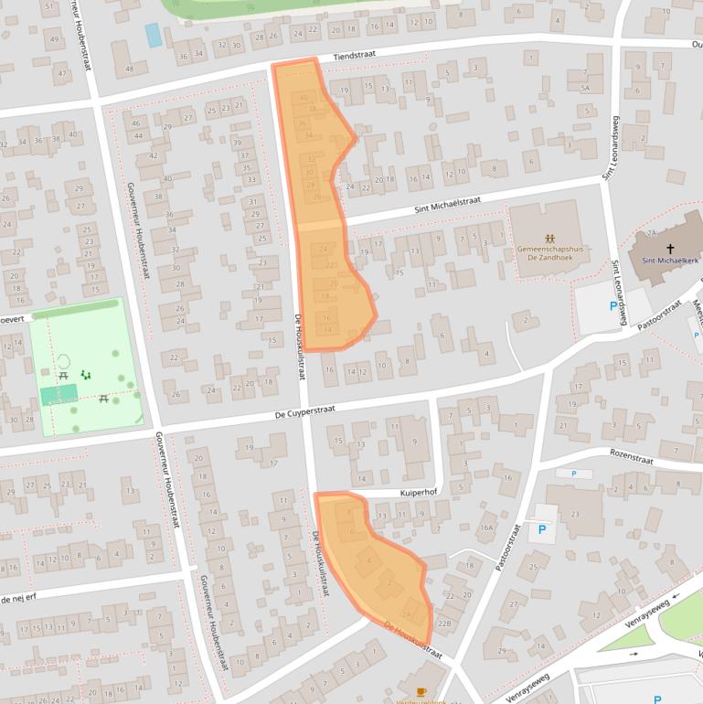 Kaart van postcodegebied 5861BX.