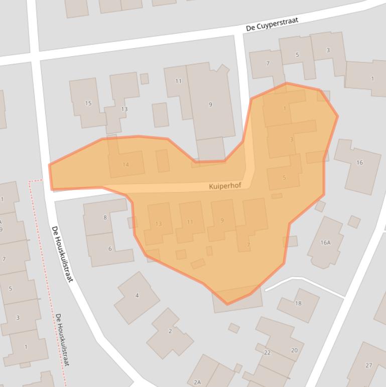 Kaart van postcodegebied 5861BZ.