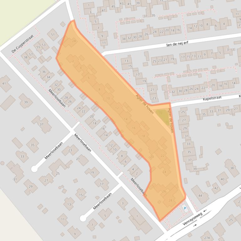 Kaart van postcodegebied 5861CJ.