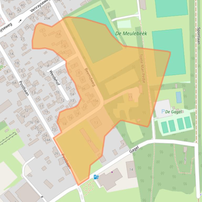 Kaart van postcodegebied 5861CR.