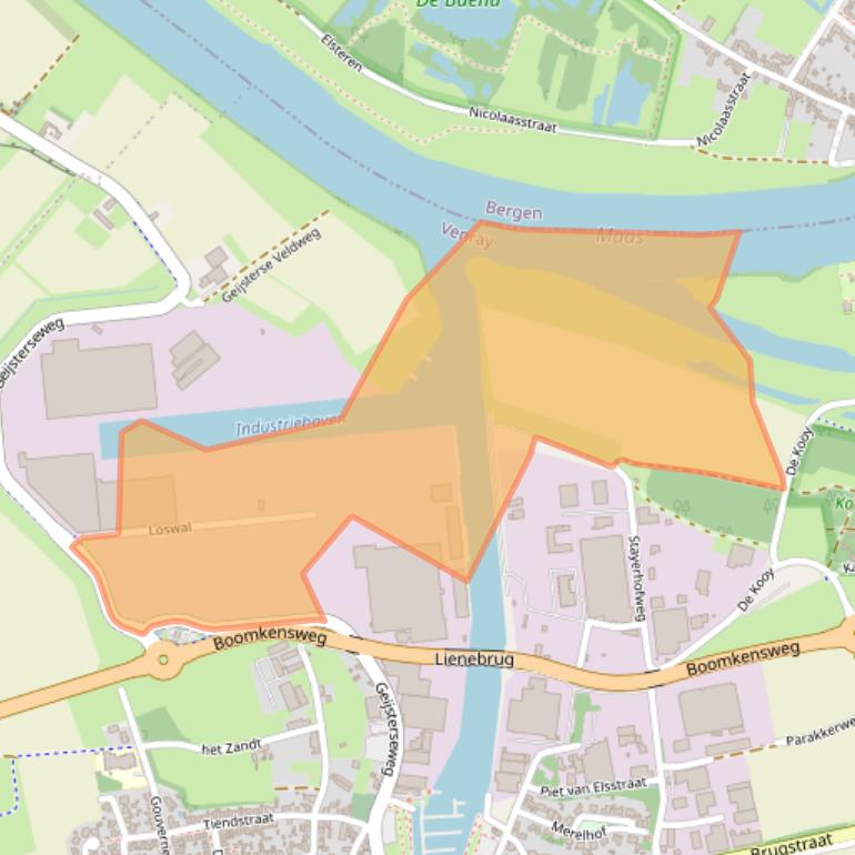 Kaart van postcodegebied 5861DZ.