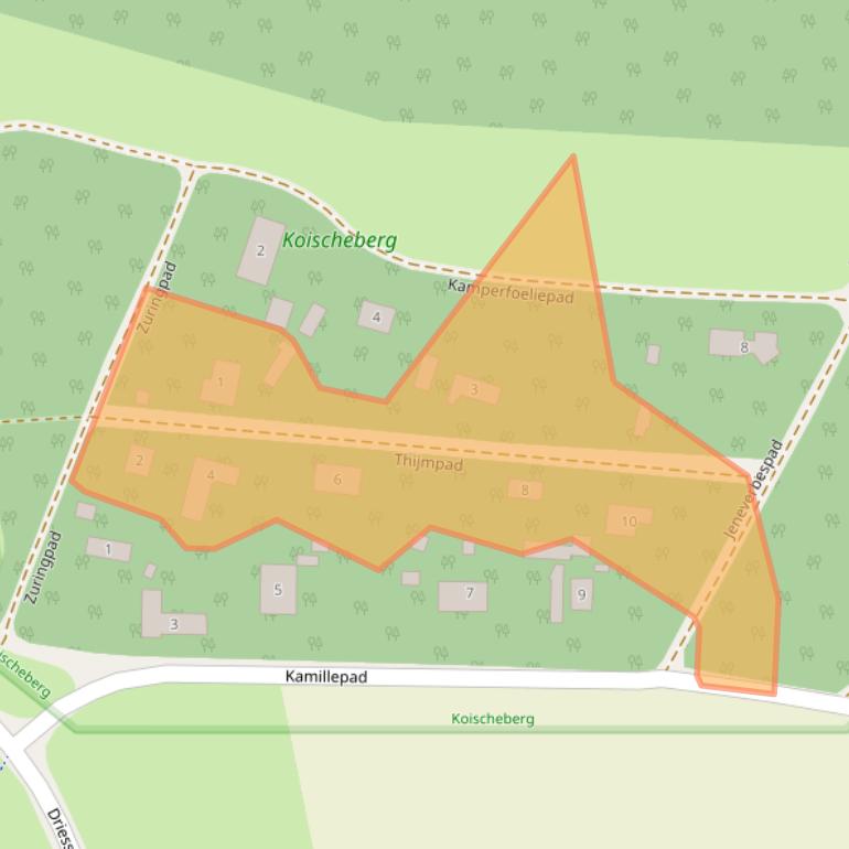 Kaart van postcodegebied 5861ED.