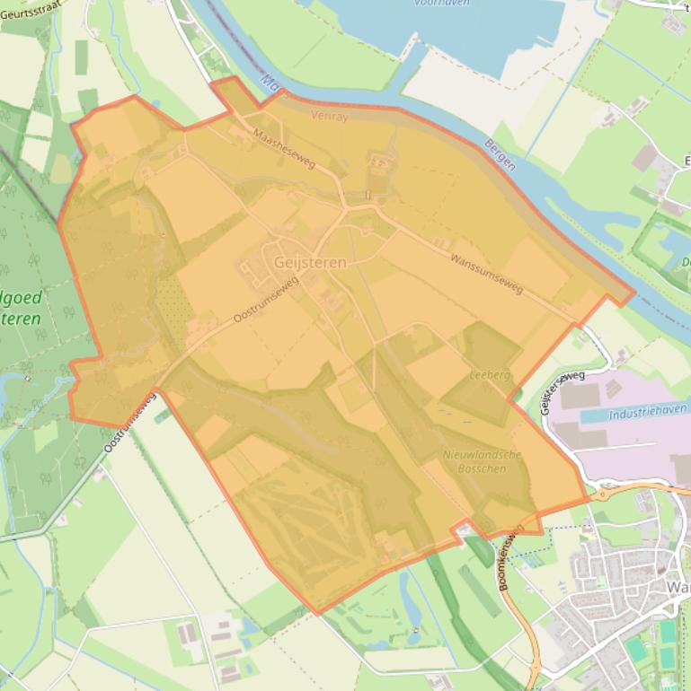 Kaart van postcodegebied 5862.