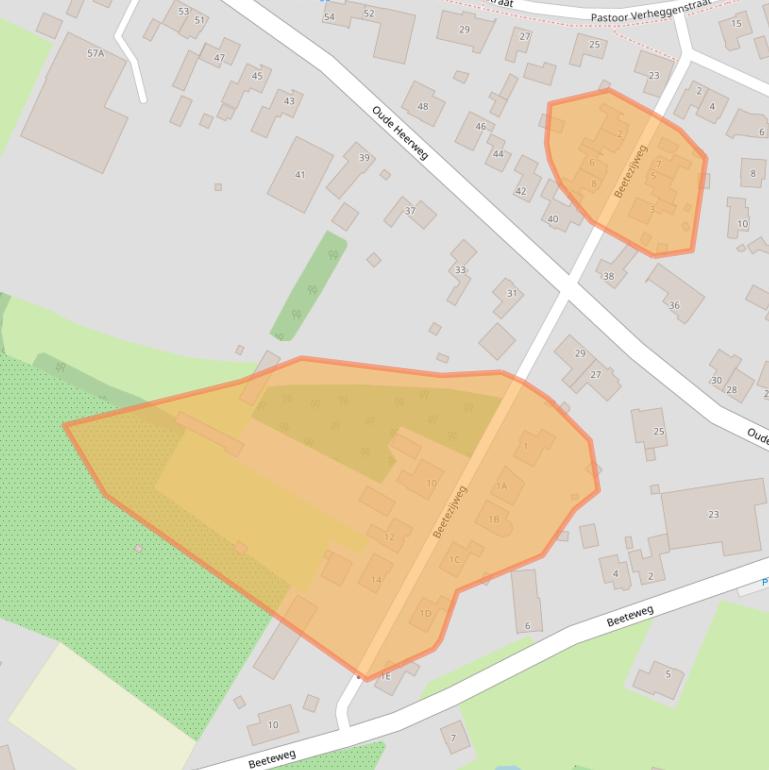 Kaart van postcodegebied 5863AB.