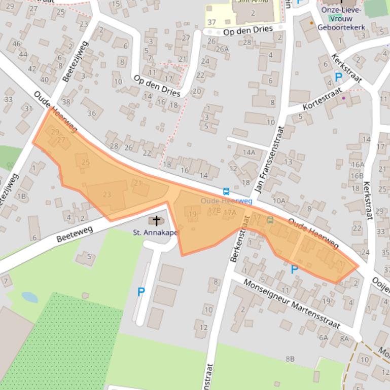 Kaart van postcodegebied 5863AC.