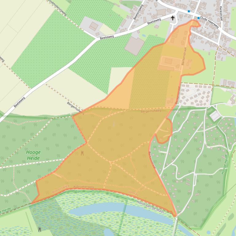 Kaart van postcodegebied 5863AH.