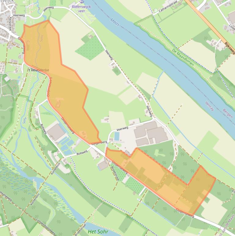 Kaart van postcodegebied 5863AL.