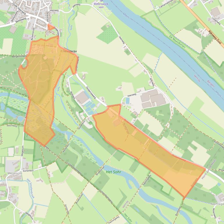 Kaart van postcodegebied 5863AM.