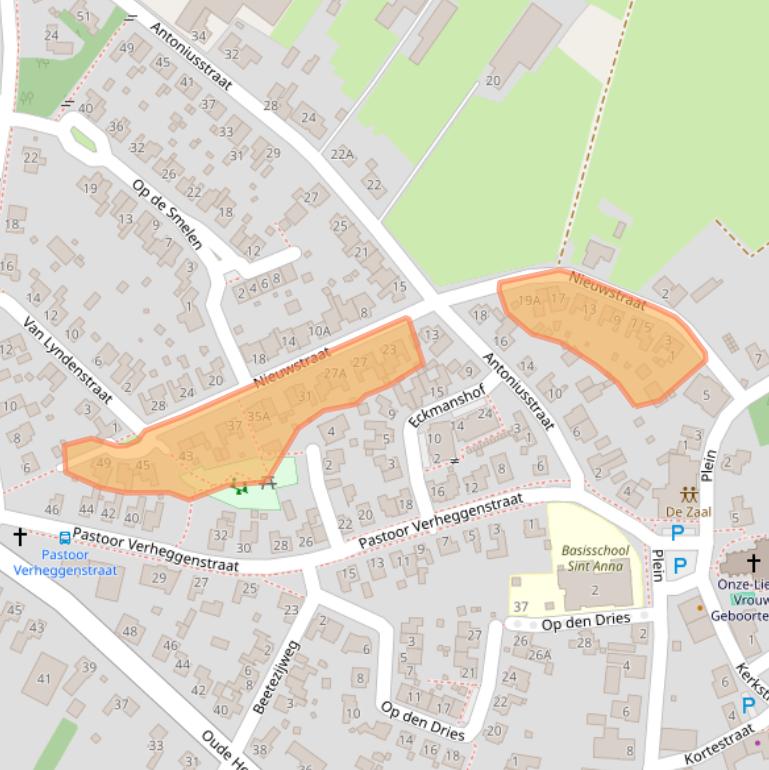 Kaart van postcodegebied 5863AX.