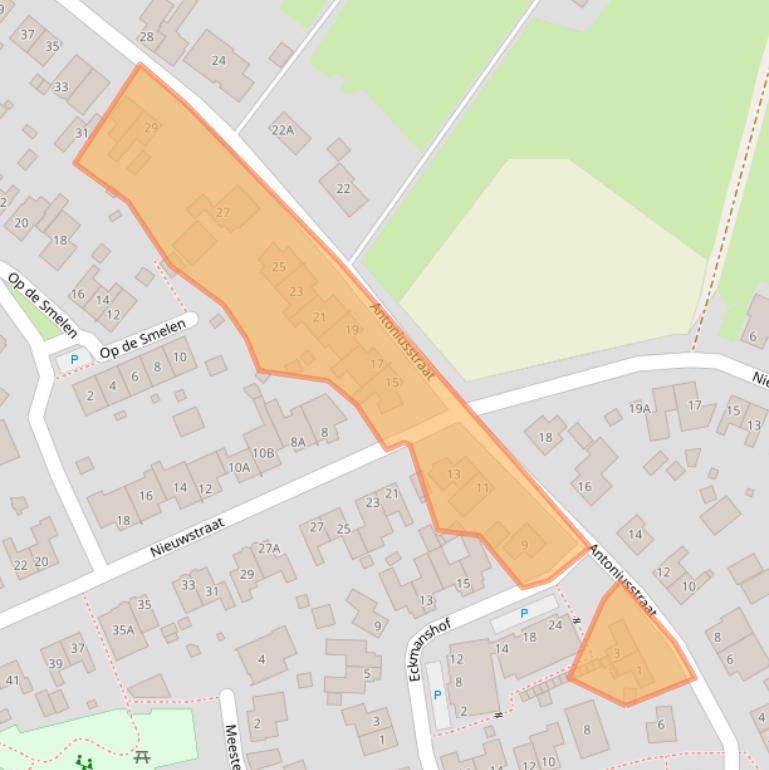 Kaart van postcodegebied 5863BA.