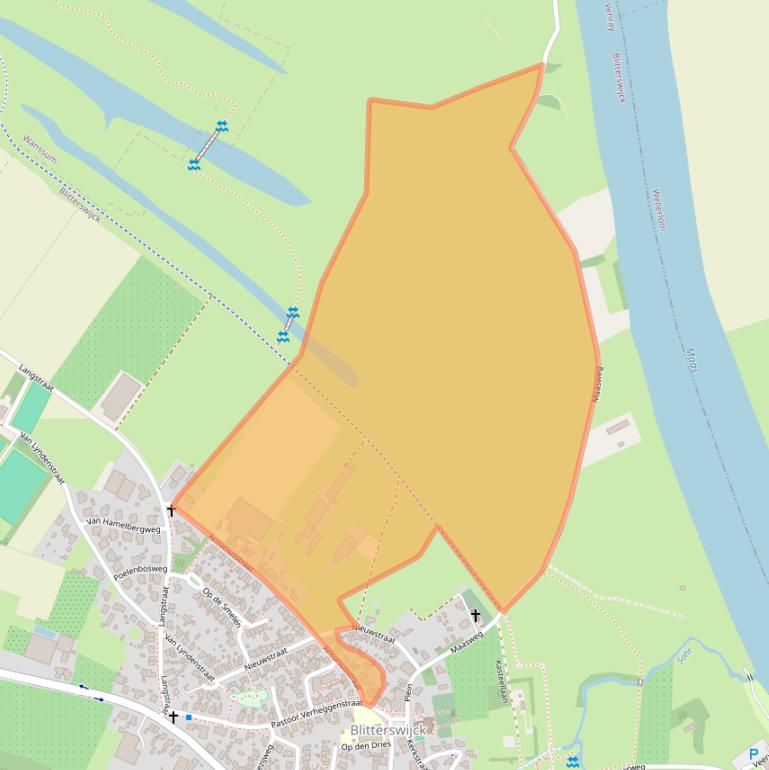 Kaart van postcodegebied 5863BC.