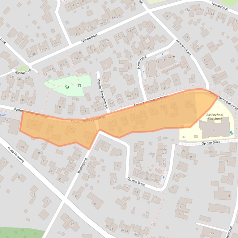 Kaart van postcodegebied 5863BD.