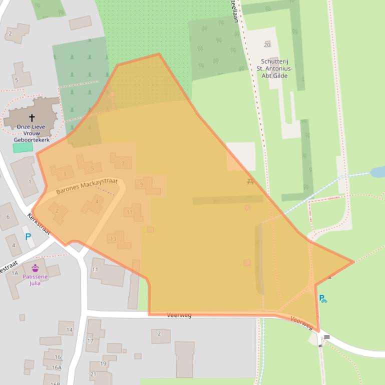 Kaart van postcodegebied 5863BW.