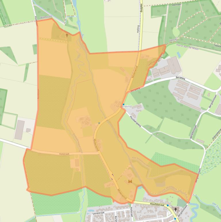 Kaart van postcodegebied 5864AA.