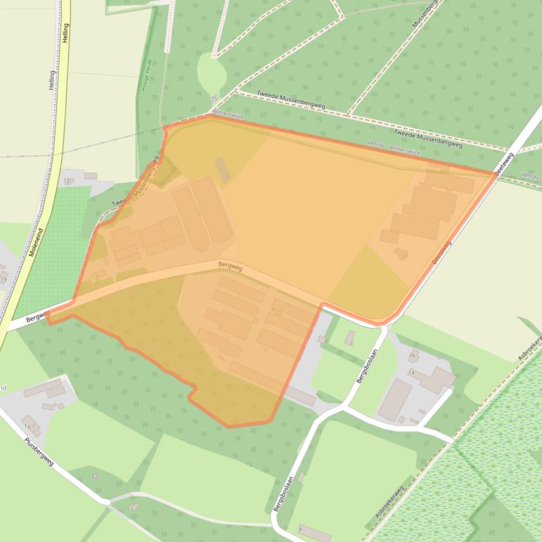 Kaart van postcodegebied 5864AB.