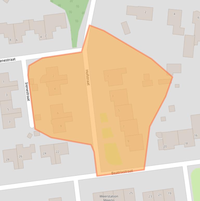 Kaart van postcodegebied 5864AE.