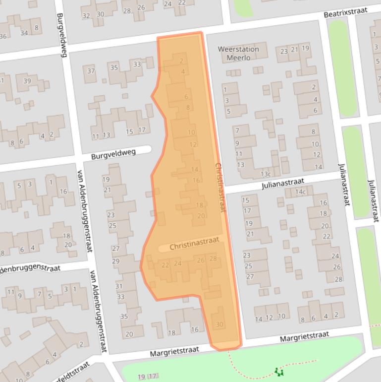 Kaart van postcodegebied 5864AL.