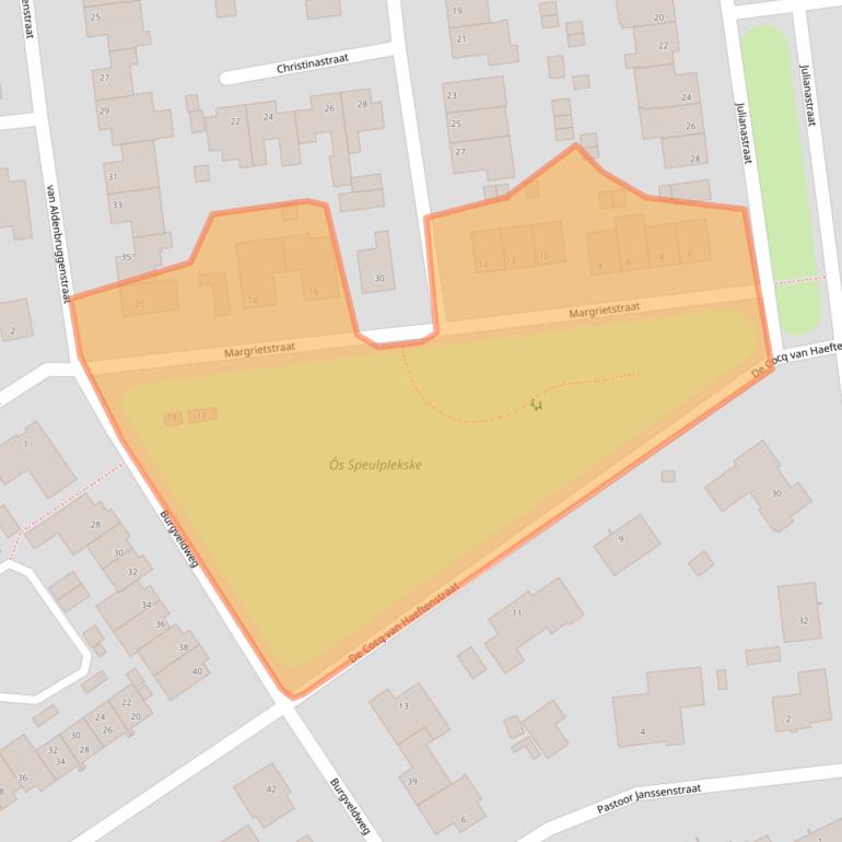 Kaart van postcodegebied 5864AM.